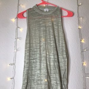 Distressed High Neck Muscle Tee